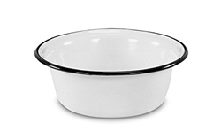 Picture of Krüger enameled bowl, enamel, white 28 cm