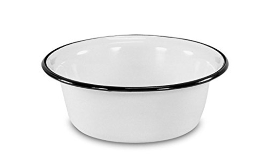 Изображение Krüger enameled bowl, enamel, white 28 cm