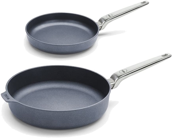 Picture of Woll Diamond Lite Pro 3-Piece Frying Pan Set 24 & Schmorr Pan 28 cm Cast Iron Frying Pan Pan with Stainless Steel Handle