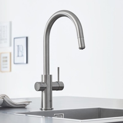 Picture of GROHE Blue Home Starter-Kit kitchen faucet with filter function, pull-out, C-spout