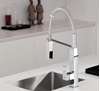 Picture of Grohe Eurocube kitchen faucet 31395DC0 supersteel, C-spout, with professional shower head