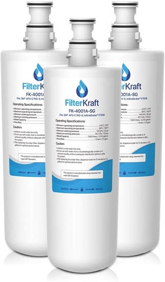 Picture of FilterKraft FK-4001A-SG Compatible Water Filter Cartridge for InSinkErator (ISE) F-701R F701R Hot Tap HC1100 GN1100 HC3300 56104-18 70020019835; 3M AP3-765S AP3-765-S-E; Filtrete 3US-AF01