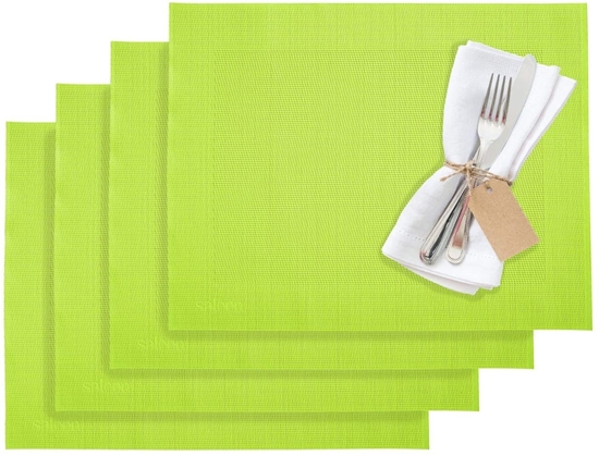 Изображение Westmark Set of 4 Placemats 42 x 32 cm, Synthetic, Lime/Green, Saleen Edition: Home