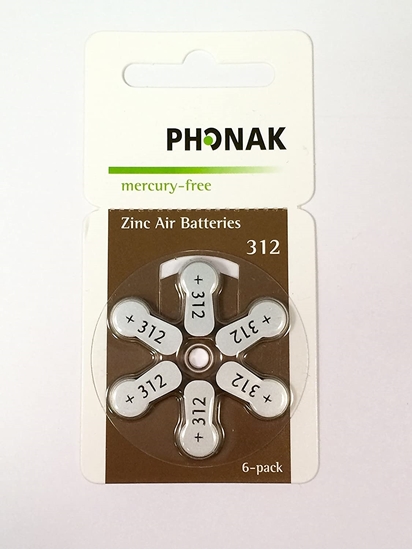 Picture of Phonak 312 MERCURY FREE HEARING AID BATTERIES X60 cells (10 packets) by Keep Hearing Ltd