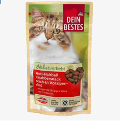Picture of snack for cats, anti-hairball snack, rich in Alpine cattle & with cranberries, 50 g
