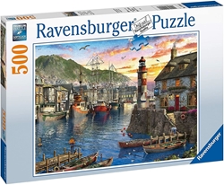 Изображение Ravensburger Puzzle In the morning at the harbor - 500 pieces