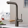 Изображение Grohe Essence single lever kitchen mixer with pull-out dual shower - hard graphite brushed (30270AL0)