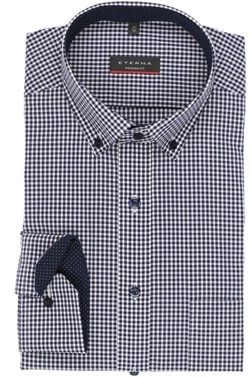 Picture of ETERNA MODERN FIT SHIRT DARK BLUE/WHITE, GINGHAM, SIZE L 
