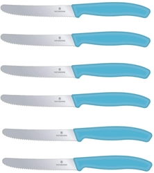 Изображение Victorinox 6 Piece Kitchen Knife Set (11 cm, Extra Sharp Serrated Edge, Table Knife, Ergonomic Handle, Dishwasher Safe)