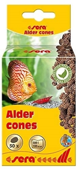 Изображение Sera Alder Cones Pack of 50 for Natural Reduction of the pH Value of the Water (1 Cone per 10 L)