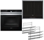 Picture of Siemens EQ872DV01R cooker set with induction hob consisting of HB672GBS1 + ED645FQC5E + HZ638370 stainless steel