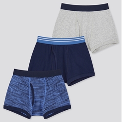 Picture of UNIQLO BOYS PATTERNED UNDERPANTS (3 PIECES), Blue