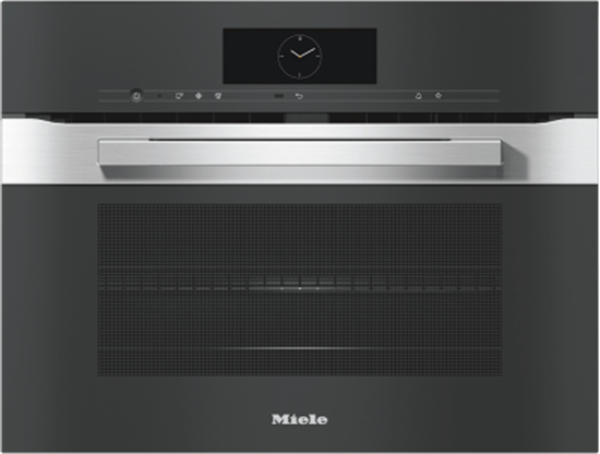 Picture of Miele H 7840 BM Built-in oven with microwave function, with automatic programs and food thermometer, stainless steel CleanSteel