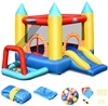 Изображение Costway Bouncy Castle + Blower Combination, Bouncy Castle with Slide, Electric Air Blower / Air Pump / Fan