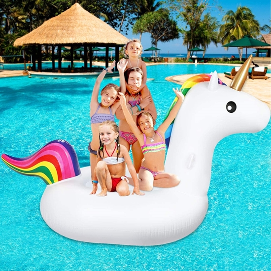 Изображение Jojoin Super Size Unicorn Air Mattress, 240 x 110 x 150 cm Inflatable Unicorn