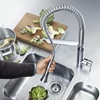 Picture of Grohe K7 professional sink mixer 32950000 chrome, swiveling spout, professional shower head