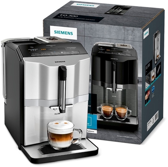 Изображение Siemens EQ.300 Fully Automatic Coffee Machine, Compact Size, Easy Operation, 1,300 Watt, Black, TI353501DE