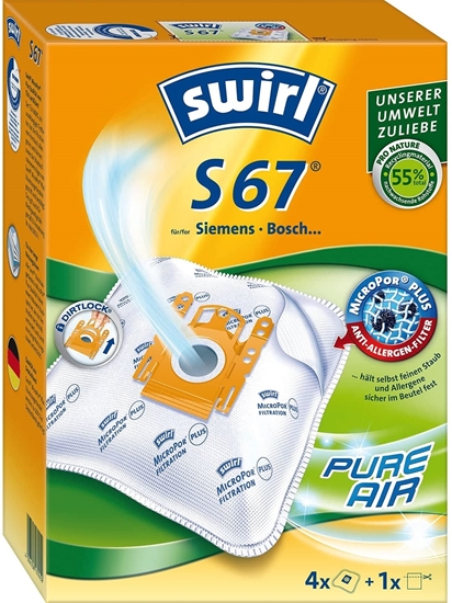 תמונה של Swirl S 67 שקיות שואבי אבק MicroPor Plus עבור שואבי אבק סימנס ובוש