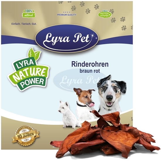 Picture of Lyra Pet cattle ears, smoked, brown red, 200 pcs. + 10 free