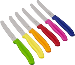 Picture of Victorinox Table Knife, Steak Knife, Bread Knife, Red, Updated Handle Shape - Pack of 6