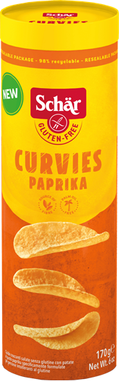 Picture of Schär Curvies potato chips paprika, 170 g