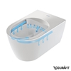 Picture of Duravit ME by Starck wall-mounted, washdown toilet set, rimless, with white toilet seat