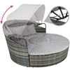 Picture of tectake lounge set, Rattan sun island Santorini  , with Foldable Sun Canopy, Elements Can Be Freely Arranged, High-Quality and Robust, Includes Seat and Back Cushions - Various Colours