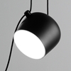 Picture of Flos AIM SMALL 5-lamp LED pendant light, steel blue anodized, black Excl. Recessed wall dimmer from FLOS