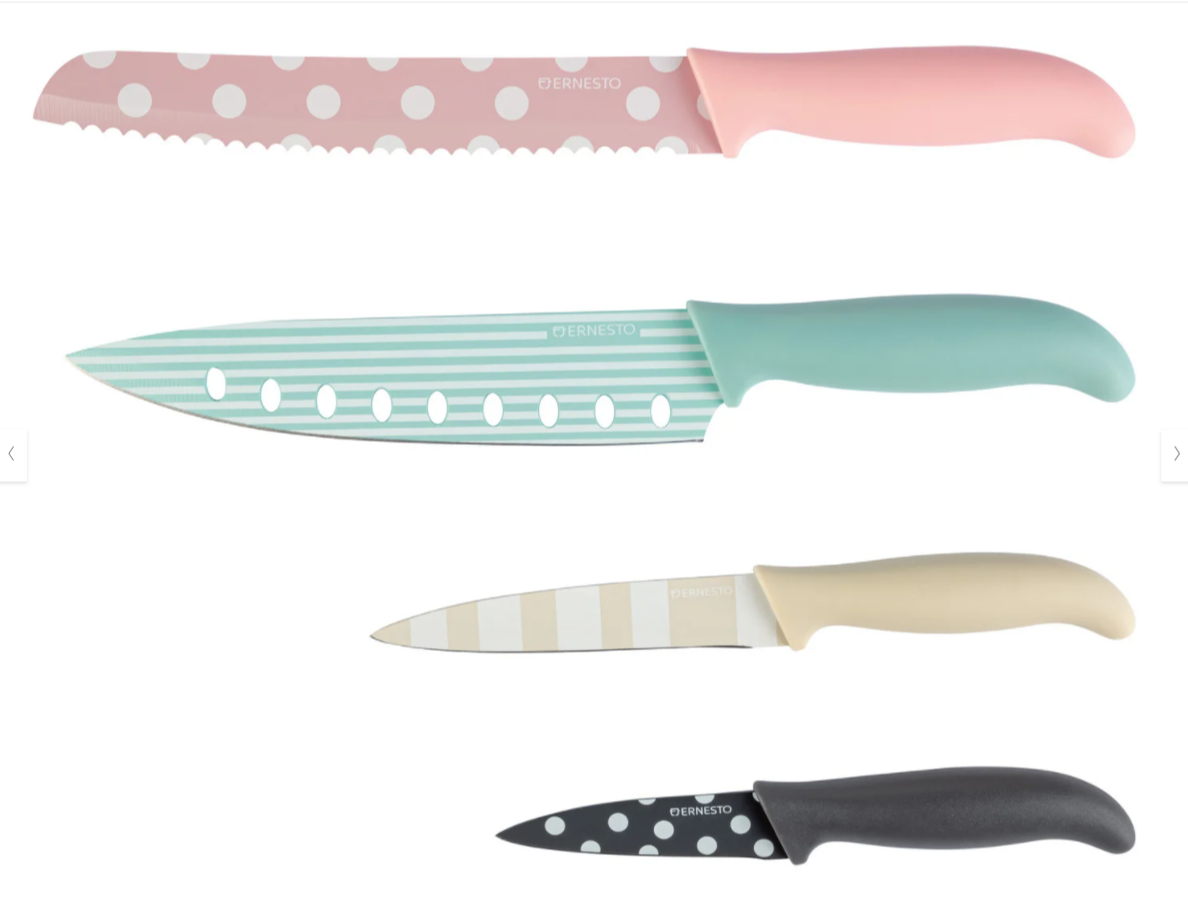 BerlinBuy. ERNESTO knife set, 4 different knives | Einkaufskörbe