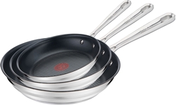 Picture of Tefal pan set "Jamie Oliver Brushed", stainless steel (set, 3 pieces), (20, 24, 28 cm) induction