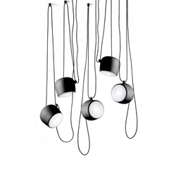 Picture of Flos AIM Led pendant luminaire, 5-lamp, steel blue anodized black Excl. Recessed wall dimmer from FLOS