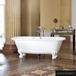 תמונה של אמבטיה אובלית עצמאית מבריקה לבנה / מבריקה לבנה מבפנים Victoria + Albert Richmond 
