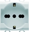 Picture of Gewiss GW10204DY Standard Socket Italian/German 250 V AC, 2P+T 16 A Dual Value, 2 Modules, White, Chorus Series