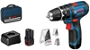 Picture of Bosch cordless hammer drill GSB 12V-15 Professional 12 V / 2x 2.0 Ah battery + charger incl.accessories in softbag