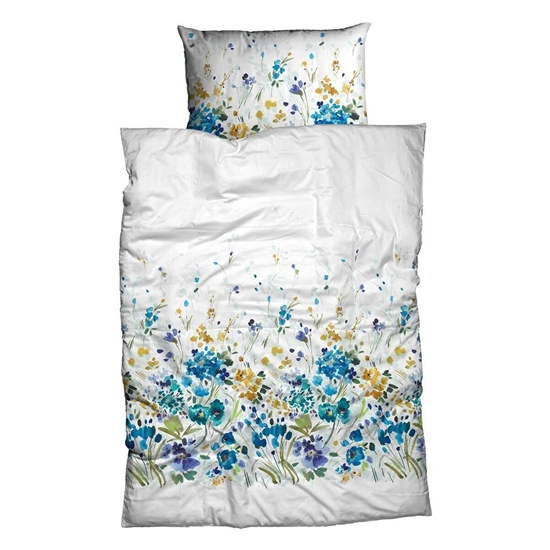 Изображение Traumschlaf satin bed linen Mariette blue, 135x200 cm + 80x80 cm