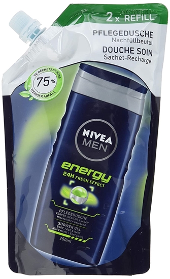Изображение Nivea Men Energy Care Shower Refill Bag Shower Gel Pack of 6 x 500 ml