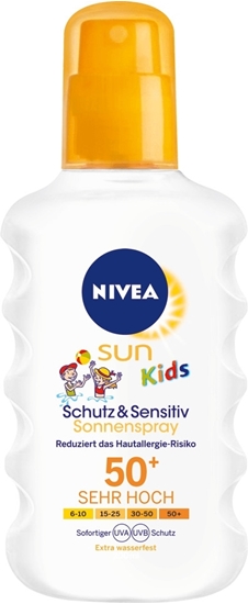 Picture of NIVEA SUN Sun spray kids, protection & care sensitive, SPF 50+, 200 ml
