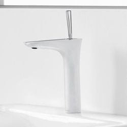 Picture of Hansgrohe PuraVida single lever basin mixer 200 with push-open waste set, white / chrome