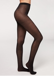 Изображение calzedonia Tights with cashmere and plait motif, 4965 - black cashmere cable stitch