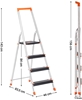 Изображение SONGMICS Ladder, 4 steps, aluminium ladder, 12 cm wide steps