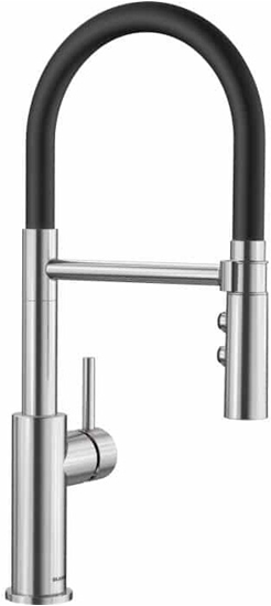 Изображение Blanco Catris-S Flexo single lever mixer, metallic surface / PVD, high pressure, pull-out shower, stainless steel finish UltraResist (525792)