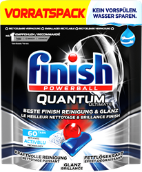 Изображение Finish Powerball Quantum Ultimate Dishwasher Tabs, Megapack, 60 pcs