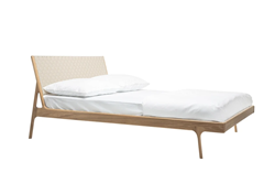 תמונה של מיטת עץ זוגית- Fawn II, צבע מסגרת: אלון בהיר,  בסיס מיטה: 160x200