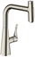 Picture of hansgrohe Metris Select single-lever sink mixer 73817800 with pull-out spray, 2jet, sBox, stainless steel look