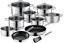 Picture of  WMF 10-Piece Silit Alicante Induction Cooking Pot Set with Glass Lid, Polished Stainless Steel, Induction Pot Set, Uncoated