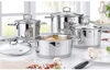 Picture of WMF 4-Piece Silit Alicante Set of Saucepans with Glass Lid Polished Stainless Steel Suitable for Induction Cookers Dishwasher Safe