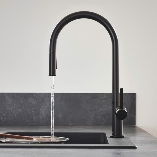 Изображение Hansgrohe Talis M54 single lever kitchen mixer with pull-out spray, matt black 72800670