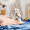Picture of Steiff Hoppie Rabbit, 18 cm Plush Bunny with Floppy Ears, Cuddly Toy for Children, Soft Cuddly Friends, Movable and Washable, Light Grey (080463)