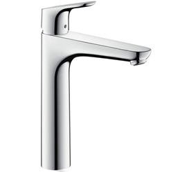 Picture of hansgrohe Focus 190 basin mixer 31608000 with waste set, chrome, raised foot