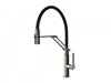 Изображение Gessi 60055 149 Semi-pro single-lever mixer with swivel spout and pull-out double jet hand shower 35mm hole for mixer Spout rotation 360, Finox finish